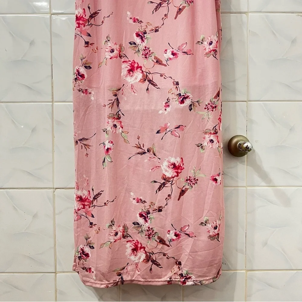 Vintage Caution To The Wind M Pink Floral Fairy Flutter Sleeve Y2K Midi Dress - Picture 3 of 8